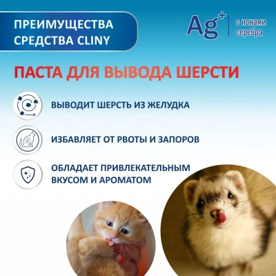 Паста (Cliny) для вывода шерсти 75мл со вкусом курицы фото Паста (Cliny) для вывода шерсти 75мл со вкусом курицы фото