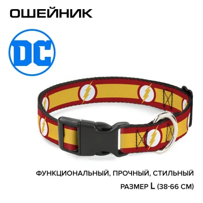 Ошейник (Buckle-Down) Флэш мультицвет с пластиковой застёжкой 38-66 см фото