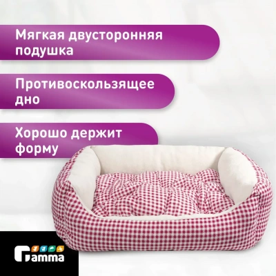 Лежанка (Гамма) Кантри M, красная, 520*450*170мм фото