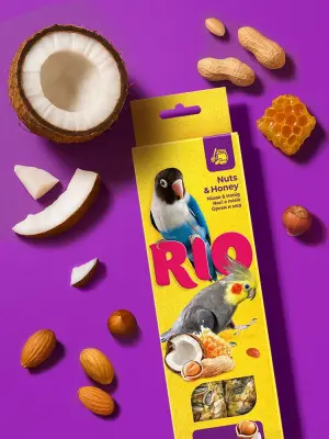 Rio 0,075кг*2шт палочки для средних попугаев с медом и орехами фото