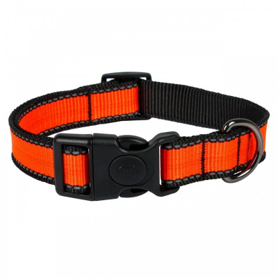 Ошейник (PerseiLine) LOOK нейлон фиксатор светоотражающий 15" 25-35 см оранжевый S