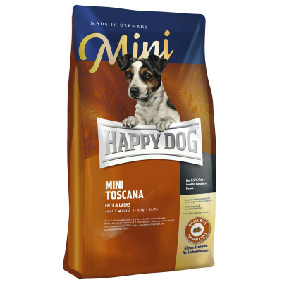 Happy Dog Supreme Mini Toscana 0,3кг утка лосось сухой для собак мелких пород с чувствительным пищеварением и избыточным весом (071153 Happy Dog Supreme Mini Toscana 0,3кг утка лосось сухой для собак мелких пород с чувствительным пищеварением и избыточным весом (071153