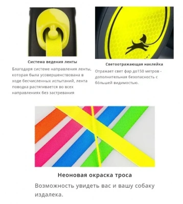 Рулетка (Flexi) New Neon М ремень 5м до 25кг зеленый фото