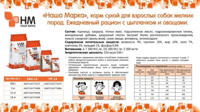 Наша Марка 3кг с цыпленком и овощами сухой корм для собак мелких пород (775957) фото