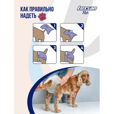 Подгузники (Luxsan) Premium для животных Small 3-6кг №16 (12) фото Подгузники (Luxsan) Premium для животных Small 3-6кг №16 (12) фото