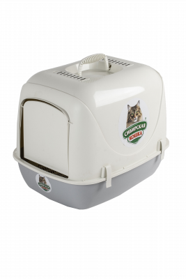 Туалет (Сибирская кошка) Альбус  50*38*40см закрытый с сеткой пепельный фото