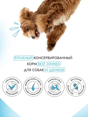 Best Dinner Dog Super Premium 0,34кг говядина с овощами пауч для собак и щенков (550519) фото