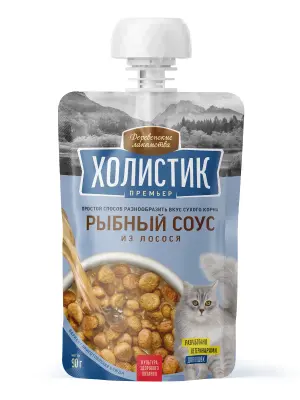 Деревенские лакомства 0,09кг Холистик Премьер Рыбный соус из лосося для кошек (76051387) фото