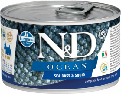 Farmina (Фармина) N&D Dog Ocean Sea Bass 0,140кг кальмар консервы для собак мелких пород (102239) Farmina (Фармина) N&D Dog Ocean Sea Bass 0,140кг кальмар консервы для собак мелких пород (102239) фото