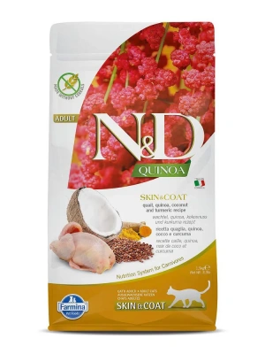Farmina (Фармина) N&D Cat 1,5кг беззерновой перепел и киноа для кожи и шерсти сухой для кошек (3035) фото