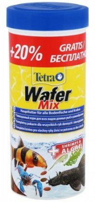 Tetra Wafer Mix 0,25л +20% бесплатно таблетки со спирулиной для донных рыб