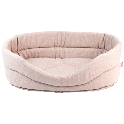 Лежанка (Зооэкспресс) овальная "NORD" 722151 мебельная ткань №5 58*43*14 см бежевый