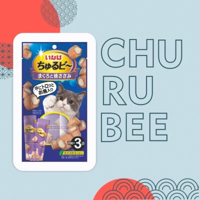 Inaba Churu Bee 3*0,01кг Тунец Магуро и запечённое куриное филе лакомство запечённые трубочки для кошек Inaba Churu Bee 3*0,01кг Тунец Магуро и запечённое куриное филе лакомство запечённые трубочки для кошек фото