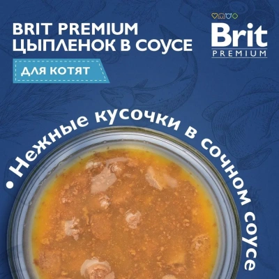 Brit Premium 0,085кг цыпленок в соусе пауч для котят (48809) фото