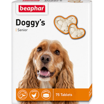 Кормовая витаминная добавка (Beaphar) Doggy's сеньор  75шт, для собак (11519) фото