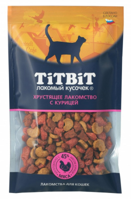 TiTBiT 0,06кг лакомство хрустящее с курицей для кошек TiTBiT 0,06кг лакомство хрустящее с курицей для кошек