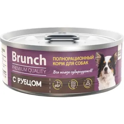 422101002 Корм влажный полнорационный для собак Brunch "с рубцом", 100 г