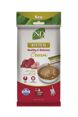 Farmina N&D Prime Cat Cream 0,06кг лакомство крем-суп с курицей и тунцом для котят, беременных и кормящих кошек (108897)