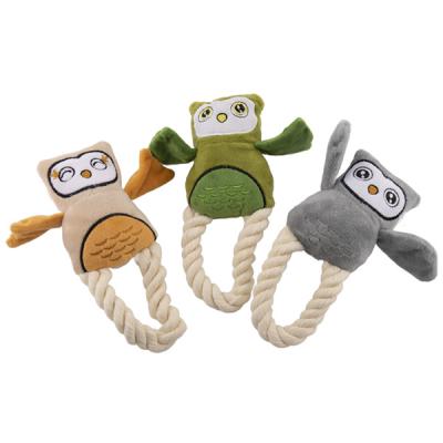 Игрушка (Wogy) пищалка Сова 19х8х4см с ручкой, мягкая для собак