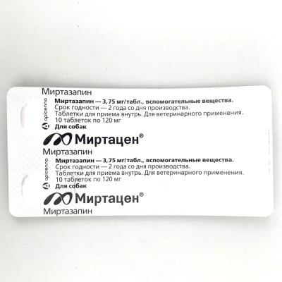 Миртацен таблетки 3,75 мг 10 таб для собак (ЛИЦЕНЗИЯ) фото Миртацен таблетки 3,75 мг 10 таб для собак (ЛИЦЕНЗИЯ) фото