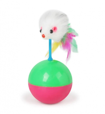 Игрушка (PerseiLine) Мышь-неваляшка для кошек,  6х11см  