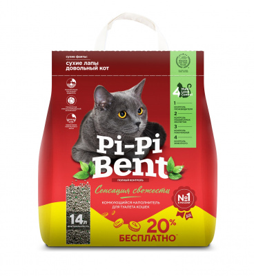 Наполнитель (Pi-Pi-Bent) 5кг Сенсация свежести (бум,крафт-пакет) комкующийся, для кошек + 1кг в подарок Наполнитель (Pi-Pi-Bent) 5кг Сенсация свежести (бум,крафт-пакет) комкующийся, для кошек + 1кг в подарок