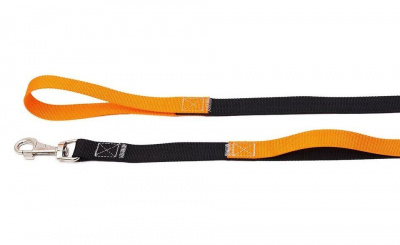 Поводок (PerseiLine) с ручкой для перехвата ДЖАЗЗЗ нейлон 25" 1,2м черный+оранж.ручки