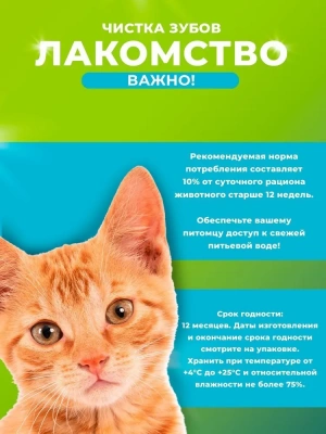 TiTBiT 0,06кг хрустящие подушечки для кошек с мясом утки для чистки зубов  фото