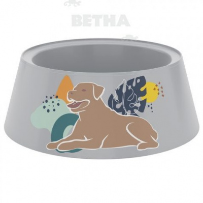 Миска (Zoo Plast) "Dogs" 1,2л, серая (23*23*8,2см)  Миска (Zoo Plast) "Dogs" 1,2л, серая (23*23*8,2см)