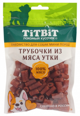 TiTBiT 0,1кг трубочки из мяса утки лакомство для собак мини пород фото TiTBiT 0,1кг трубочки из мяса утки лакомство для собак мини пород фото
