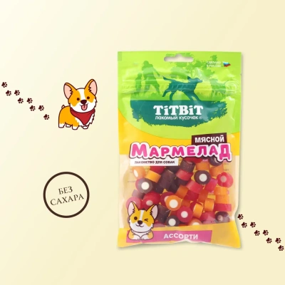 TiTBiT 0,12кг мармелад мясной ассорти лакомство для собак 025901 TiTBiT 0,12кг мармелад мясной ассорти лакомство для собак 025901