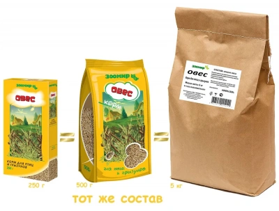 Зоомир 5кг Овес, пакет фото