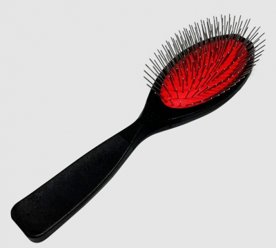 Расчёска (MADAN) MPB-M11 массажная, жесткая, красно-черная, размер M