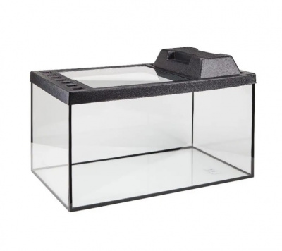 Террариум (Голдфиш) 50л (55*33*29,1) с черной крышкой и диодной лампой Тер50F Е14 черный