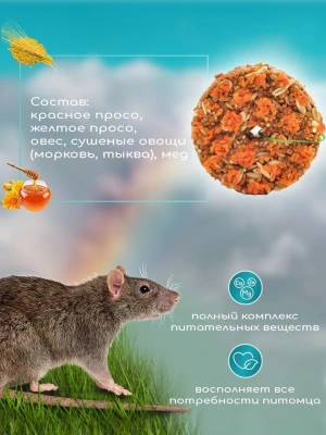 Мышильд 0,04кг Зерновое печенье с овощами для грызунов фото