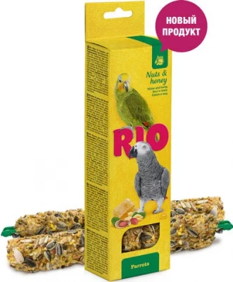 Rio 0,09кг*2шт палочки для попугаев  с медом и орехами Rio 0,09кг*2шт палочки для попугаев  с медом и орехами фото