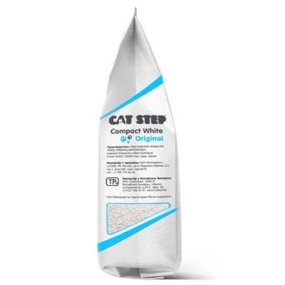 Наполнитель (Cat Step) Compact White Original 5л (4.20кг) минеральный комкующийся для кошек фото