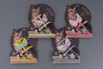 Комплект Wogy шлейка Крылья с поводком 120х1см, микс для кошек фото