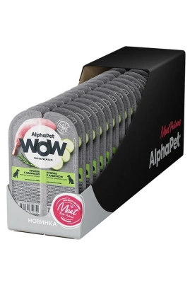 AlphaPet WOW (АльфаПет) 0,1кг кролик и кабачок ломтики в соусе для собак (652352) фото