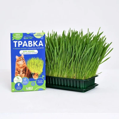 Травка (Четыре с хвостиком) 0,08кг для кошек (лоток) фото