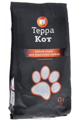 Терра Кот 0,4кг цыпленок сухой для взрослых кошек (772314) Терра Кот 0,4кг цыпленок сухой для взрослых кошек (772314)