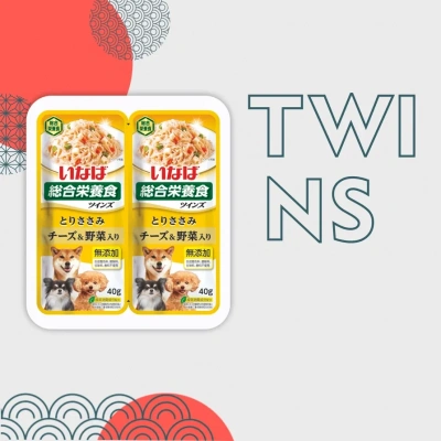 Inaba Twins 2*0,040кг Курица и сыр с овощами паучи для собак Inaba Twins 2*0,040кг Курица и сыр с овощами паучи для собак