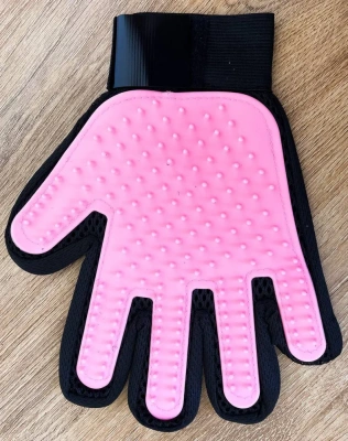 Перчатка (Stefan) PMG-1201PNK массажная для вычесывания шерсти животных, 23х17см, розовый 