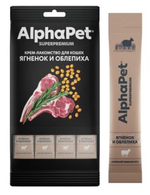 AlphaPet Superpremium (АльфаПет) 0,048кг крем-лакомство ягненок облепиха для кошек (654868) фото