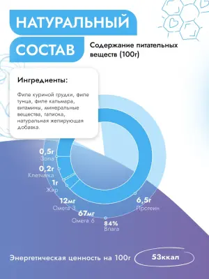 Best Dinner Cat Holistic 0,07кг филе в желе с курицей, тунцом и кальмарами для кошек (408894) фото