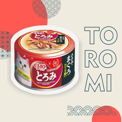 Inaba Ciao Toromi 0,08кг Куриное филе и тунец Магуро с кацуобуси консервы для взрослых кошек Inaba Ciao Toromi 0,08кг Куриное филе и тунец Магуро с кацуобуси консервы для взрослых кошек фото