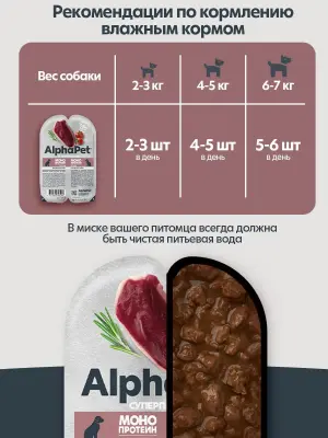 AlphaPet Superpremium Monoprotein (АльфаПет) 0,1кг утка мясные кусочки в соусе для собак (657906) фото