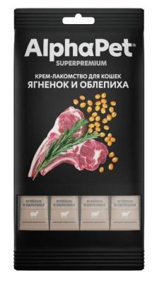 AlphaPet Superpremium (АльфаПет) 0,048кг крем-лакомство ягненок облепиха для кошек (654868)