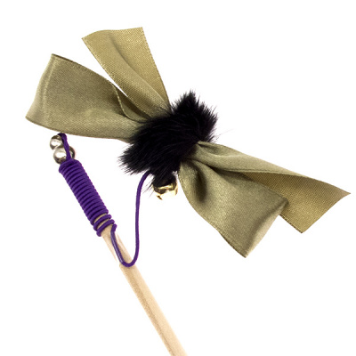 Дразнилка (Сибирская кошка) Удочка Бантик с мехом и погремушкой Дразнилка (Сибирская кошка) Удочка Бантик с мехом и погремушкой фото