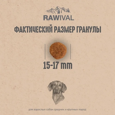 RAWIVAL Finest with Wings курица и индейка для взрослых собак средних и крупных пород, 10 кг фото RAWIVAL Finest with Wings курица и индейка для взрослых собак средних и крупных пород, 10 кг фото